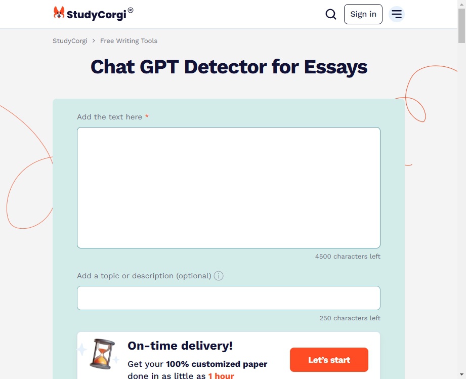 StudyCorgi ChatGPT Detector