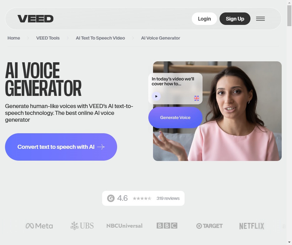 Veed Al Voice Generator