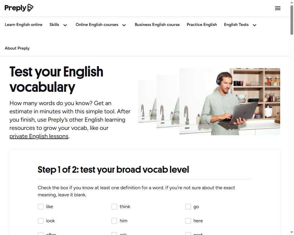 Test Your Vocabulary 网站截图
